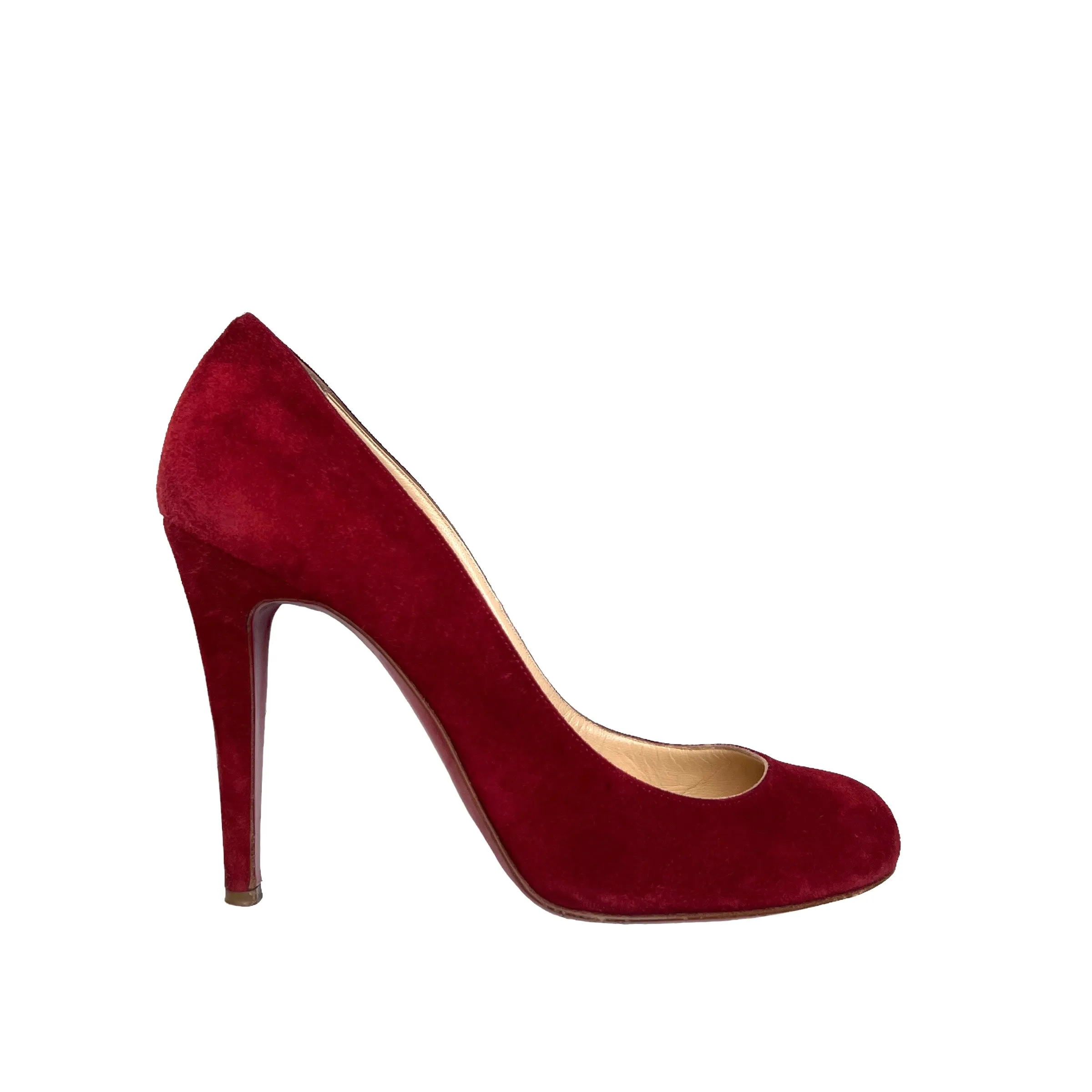 Red Suede Heels - 8.5