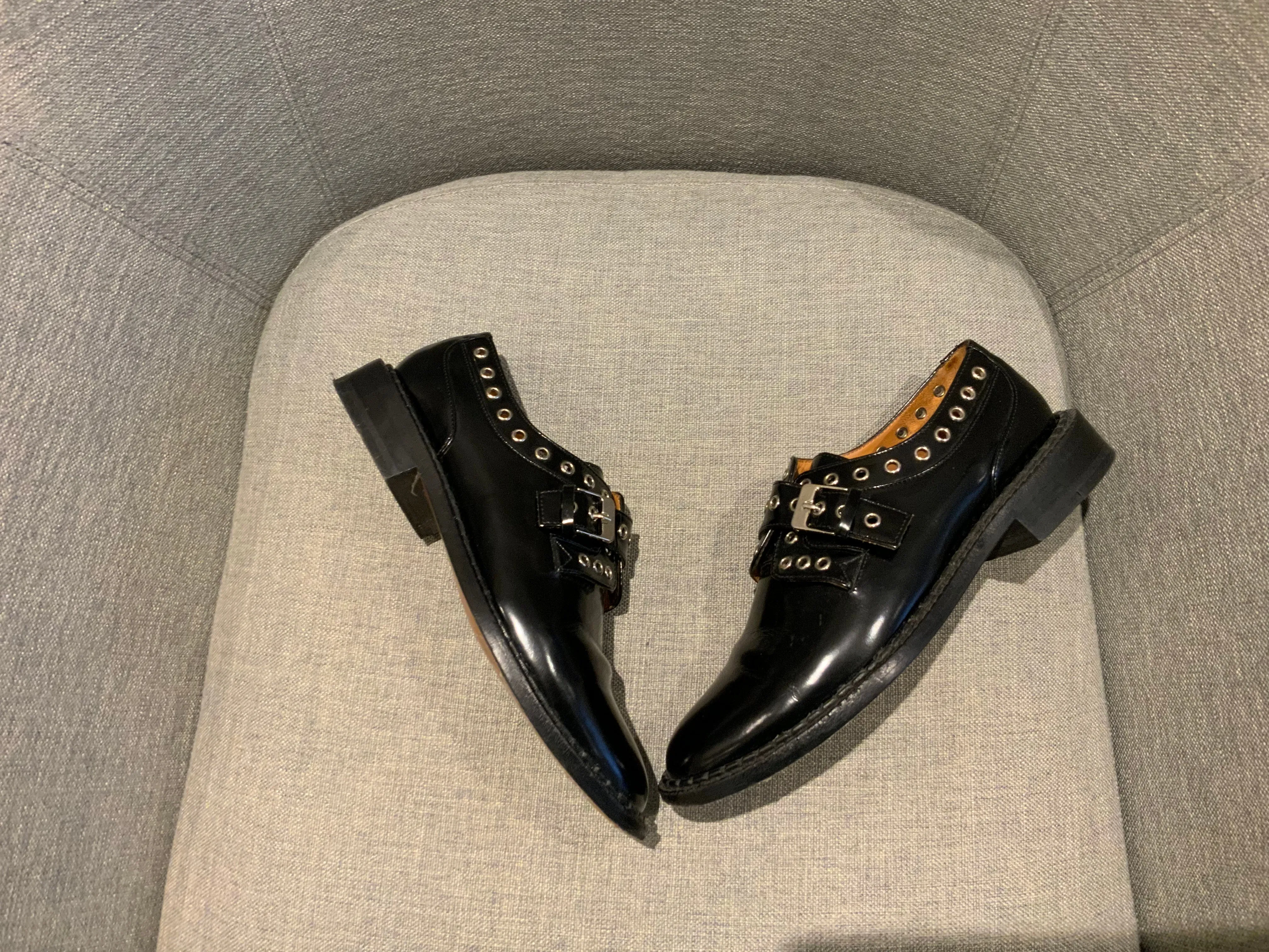 Robert Clergerie Black Patent Leather Eyelet Loafers Shoes 36 Uk 3 US 6 ladies