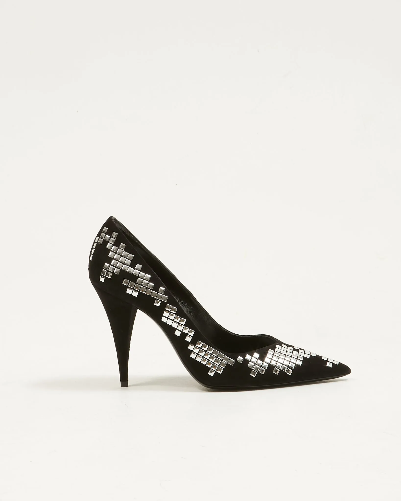 Saint Laurent Black Suede Kiki 100 Mirror Pumps - 39.5