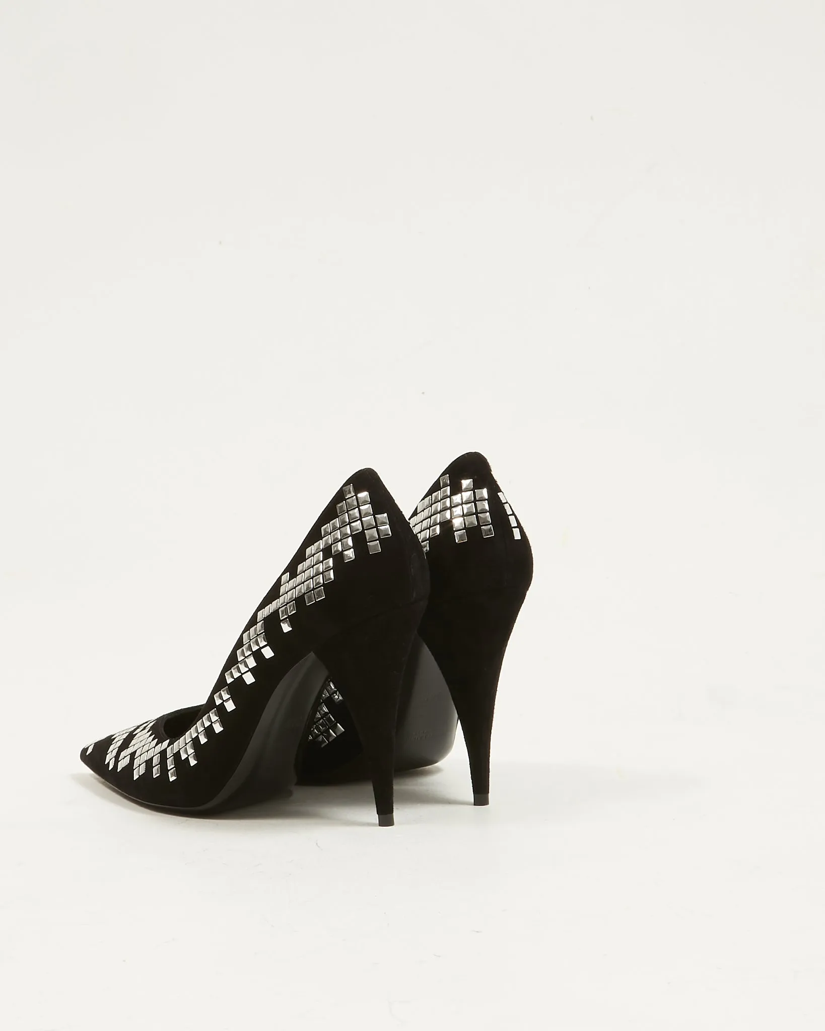 Saint Laurent Black Suede Kiki 100 Mirror Pumps - 39.5