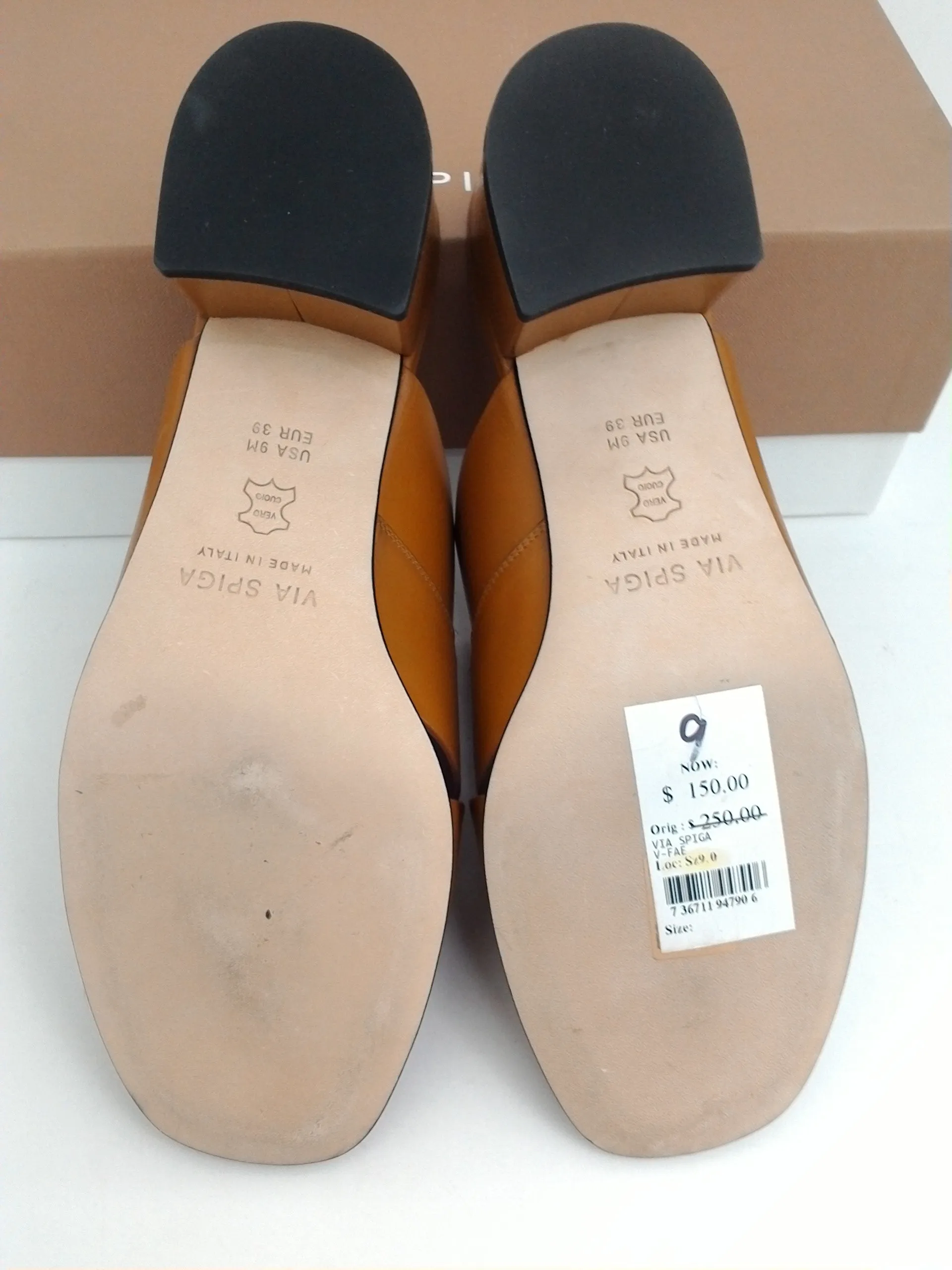 Via Spiga Women's Designer Shoes V-Fae Tan Leather 9