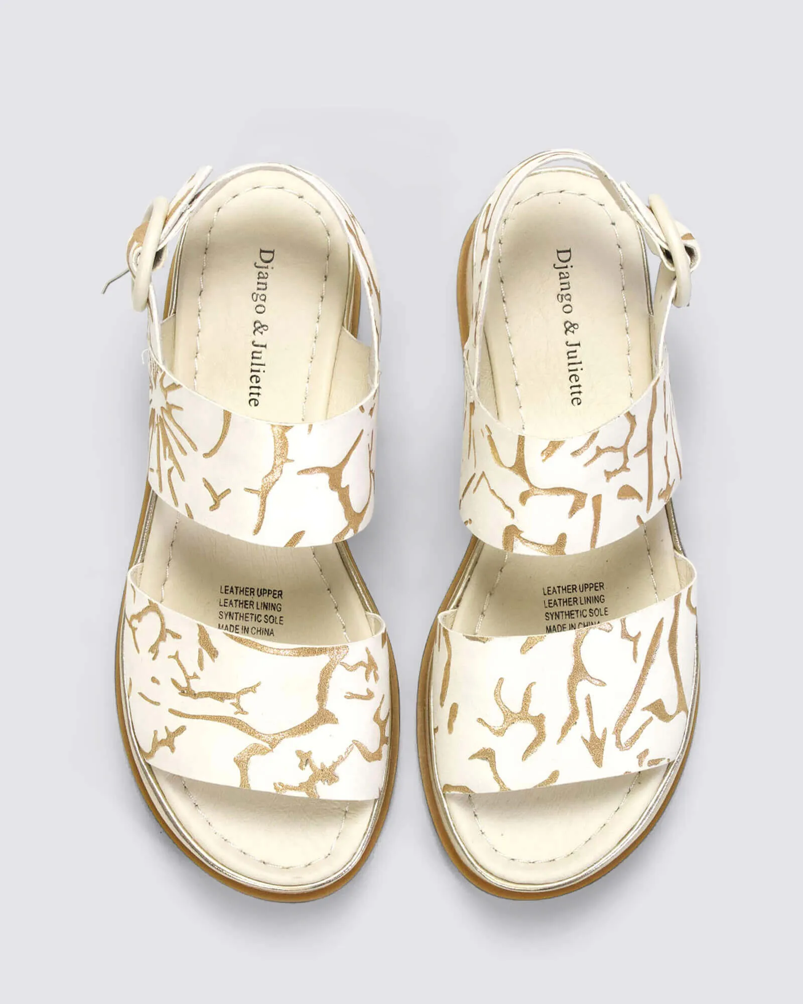 WASSARO PLATFORM SANDALS ALMOND/GOLD LEATHER