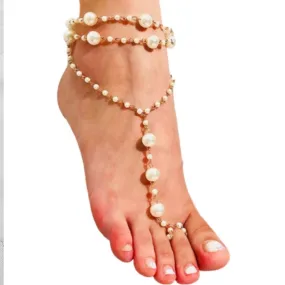 Wedding barefoot sandals, bridal barefoot sandals wedding bottomless sandals,bridal footless sandals beach wedding pearl barefoot sandals