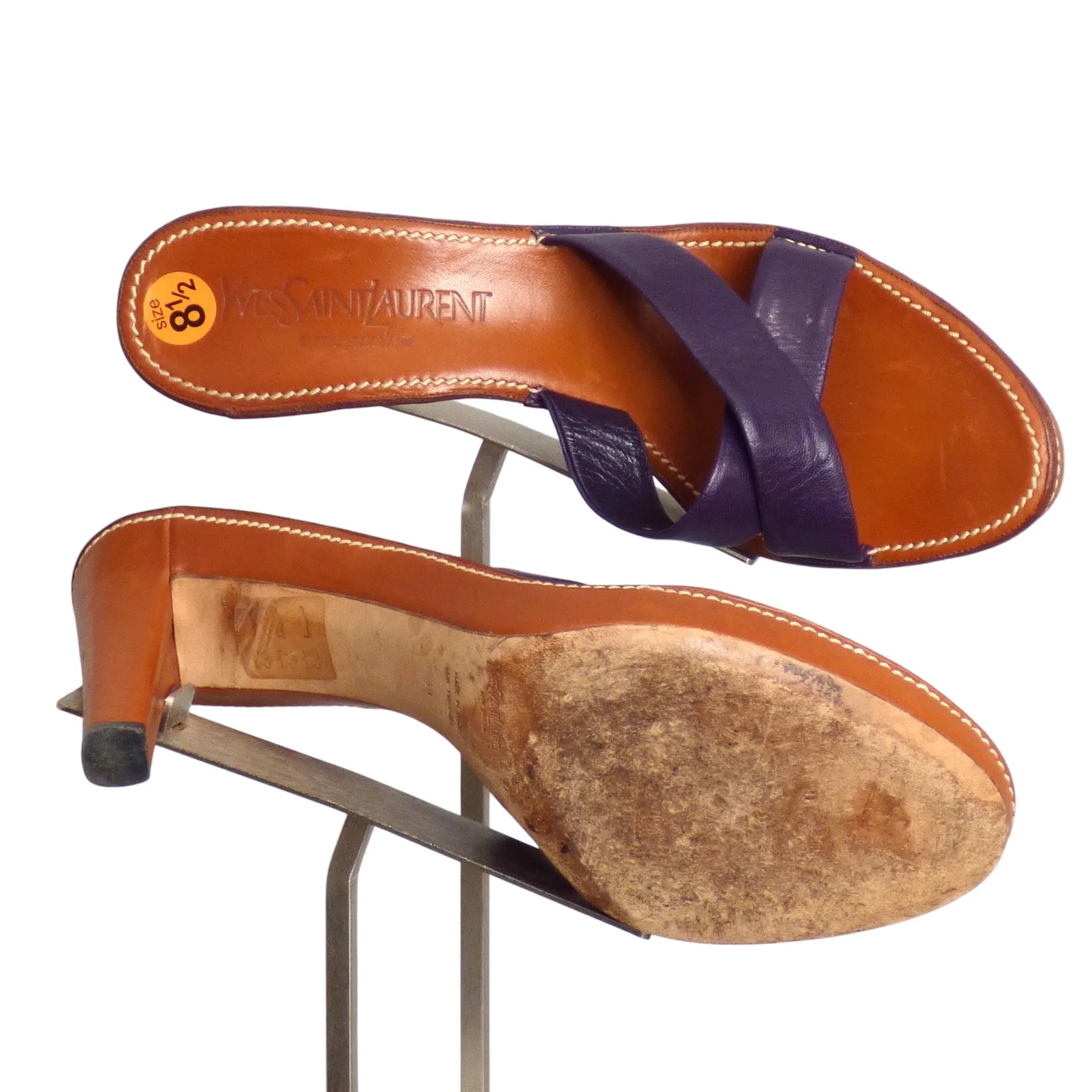 YVES SAINT LAURENT- Leather Platform Sandals, Size 39