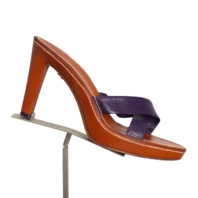 YVES SAINT LAURENT- Leather Platform Sandals, Size 39