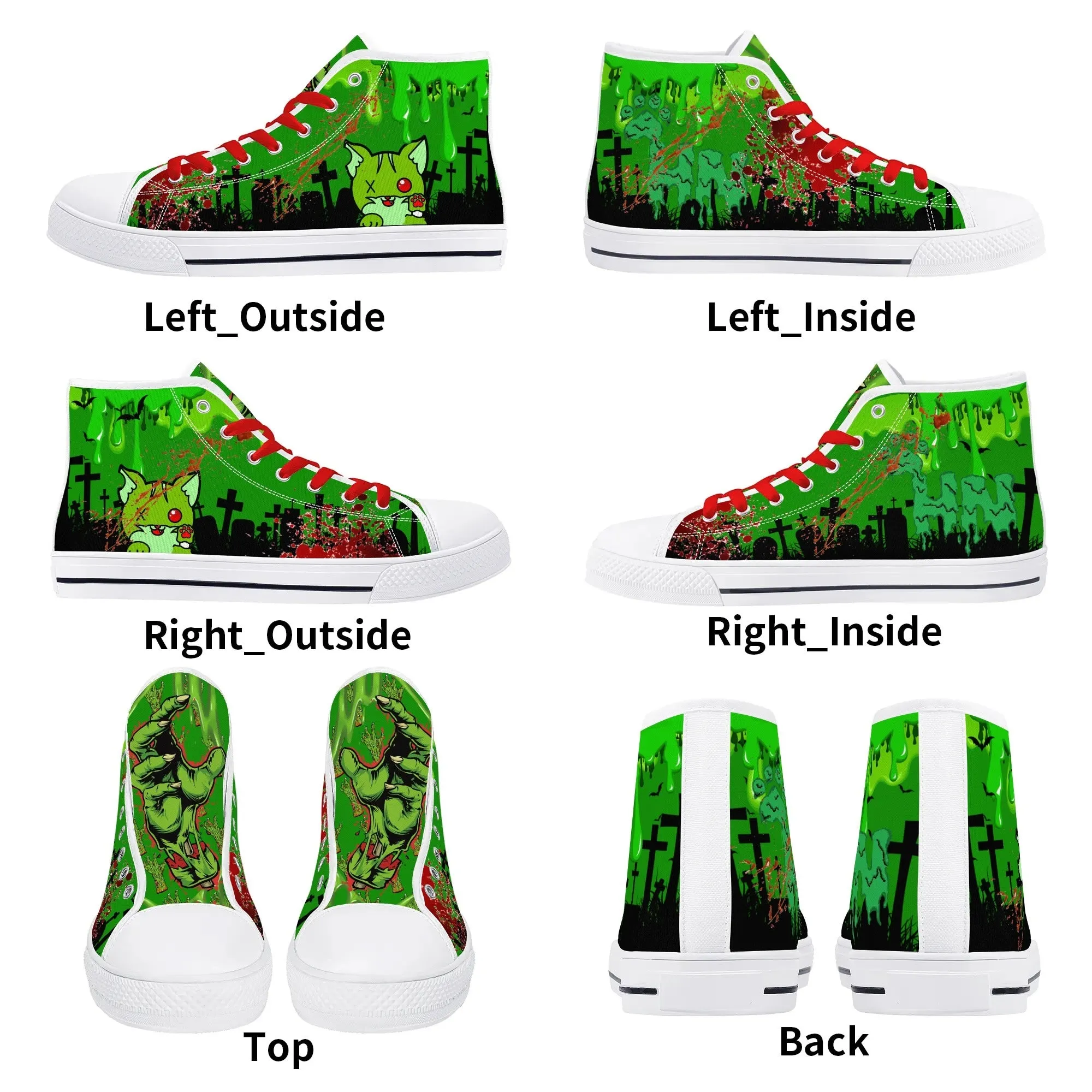 Zombified Womens High Top Canvas Shoes