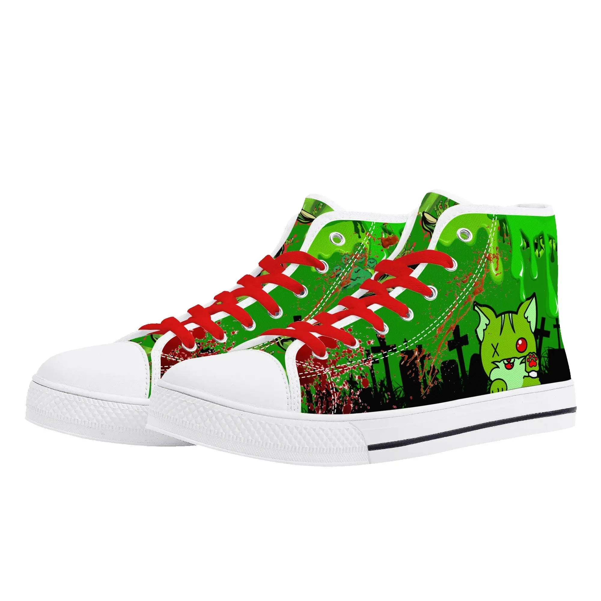 Zombified Womens High Top Canvas Shoes