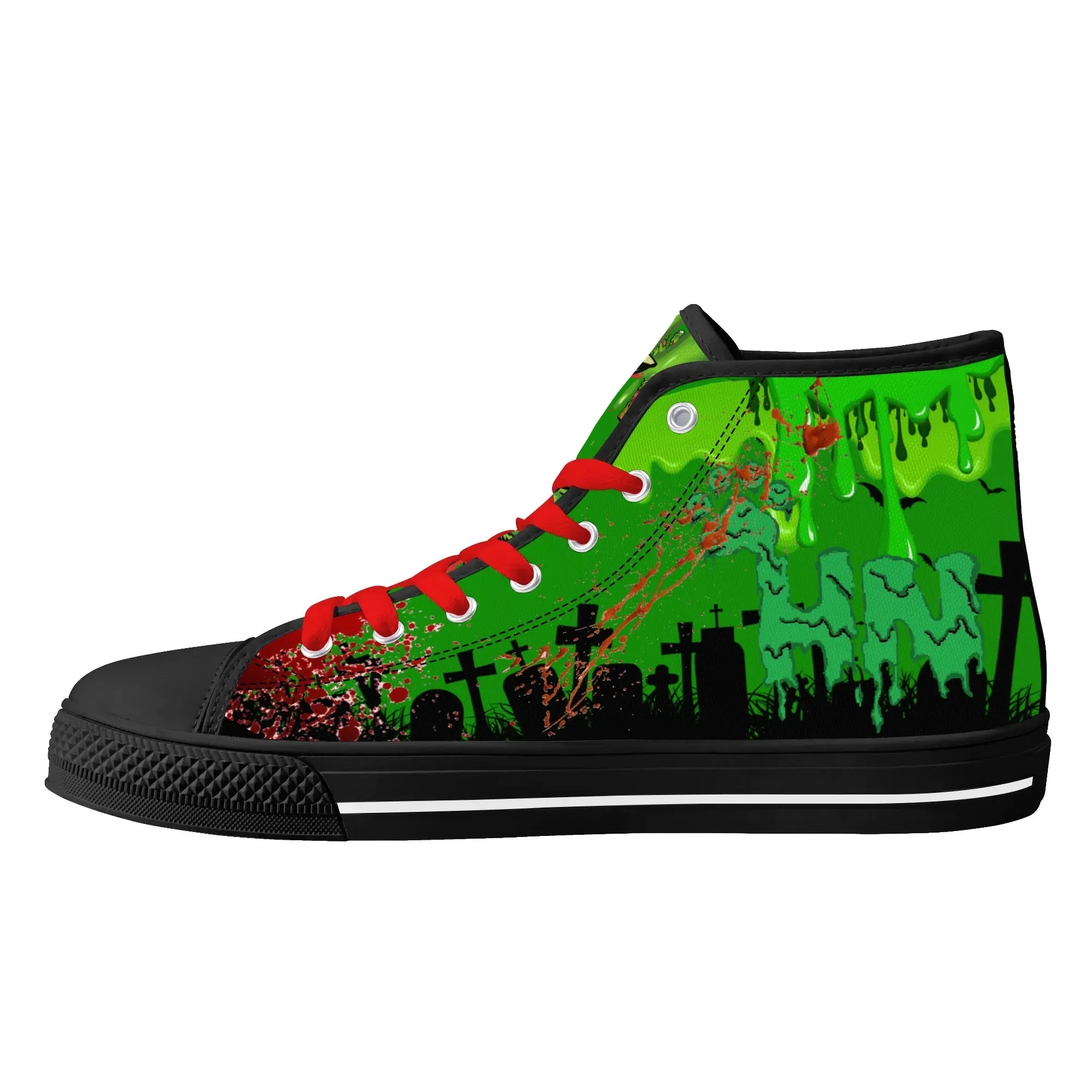 Zombified Womens High Top Canvas Shoes