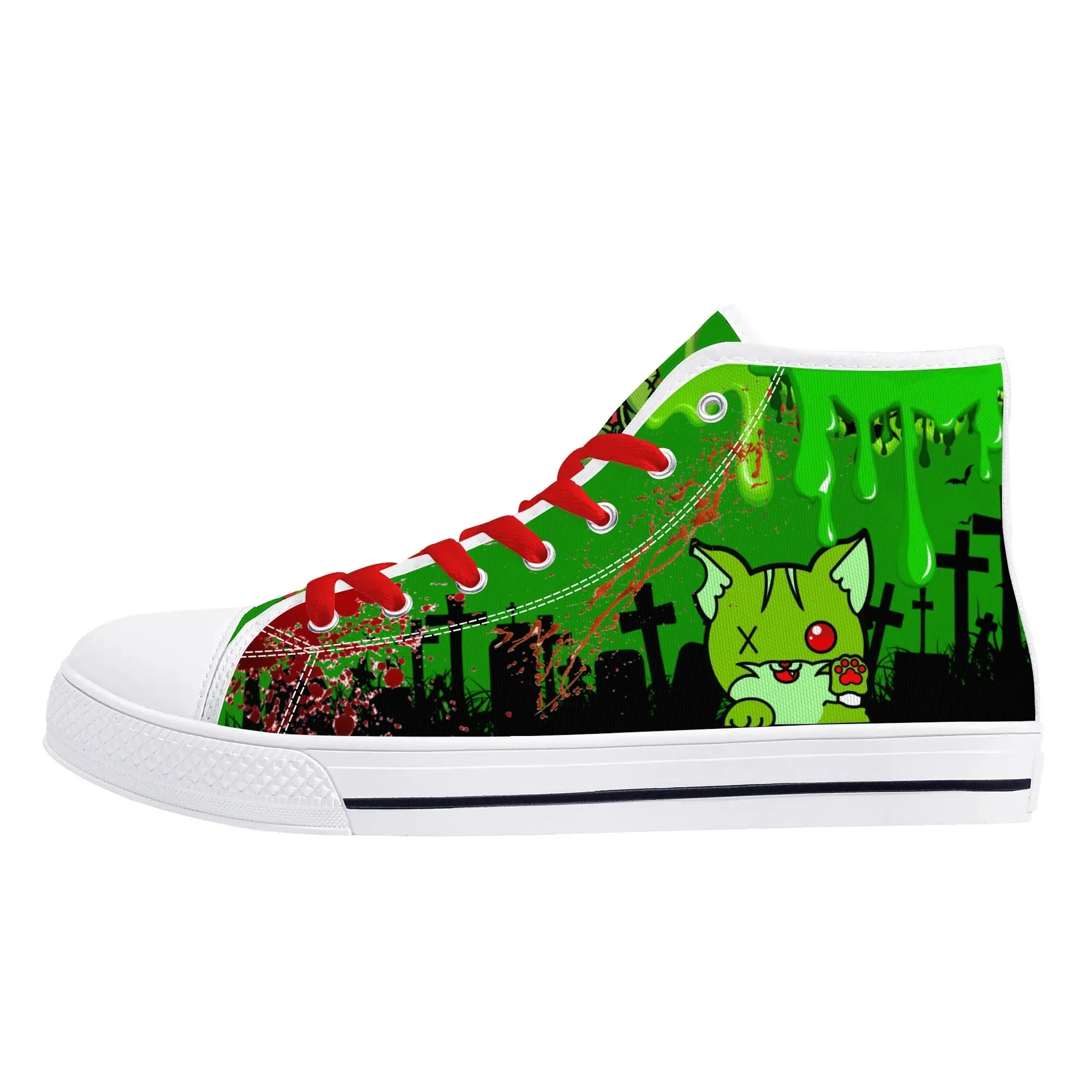 Zombified Womens High Top Canvas Shoes