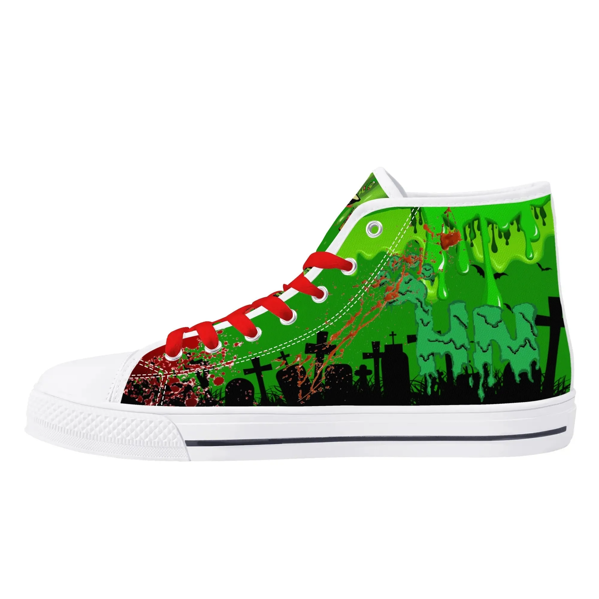 Zombified Womens High Top Canvas Shoes