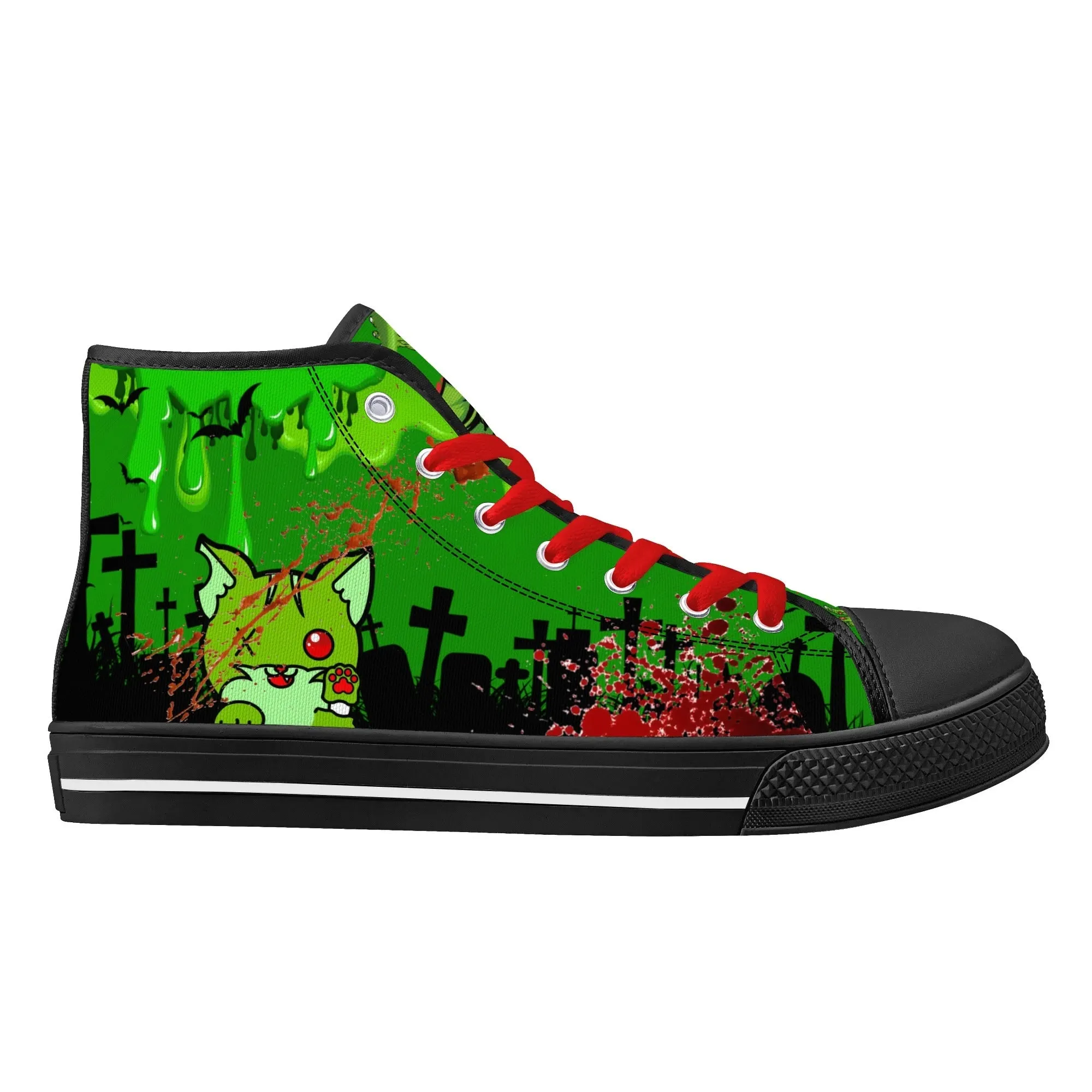 Zombified Womens High Top Canvas Shoes