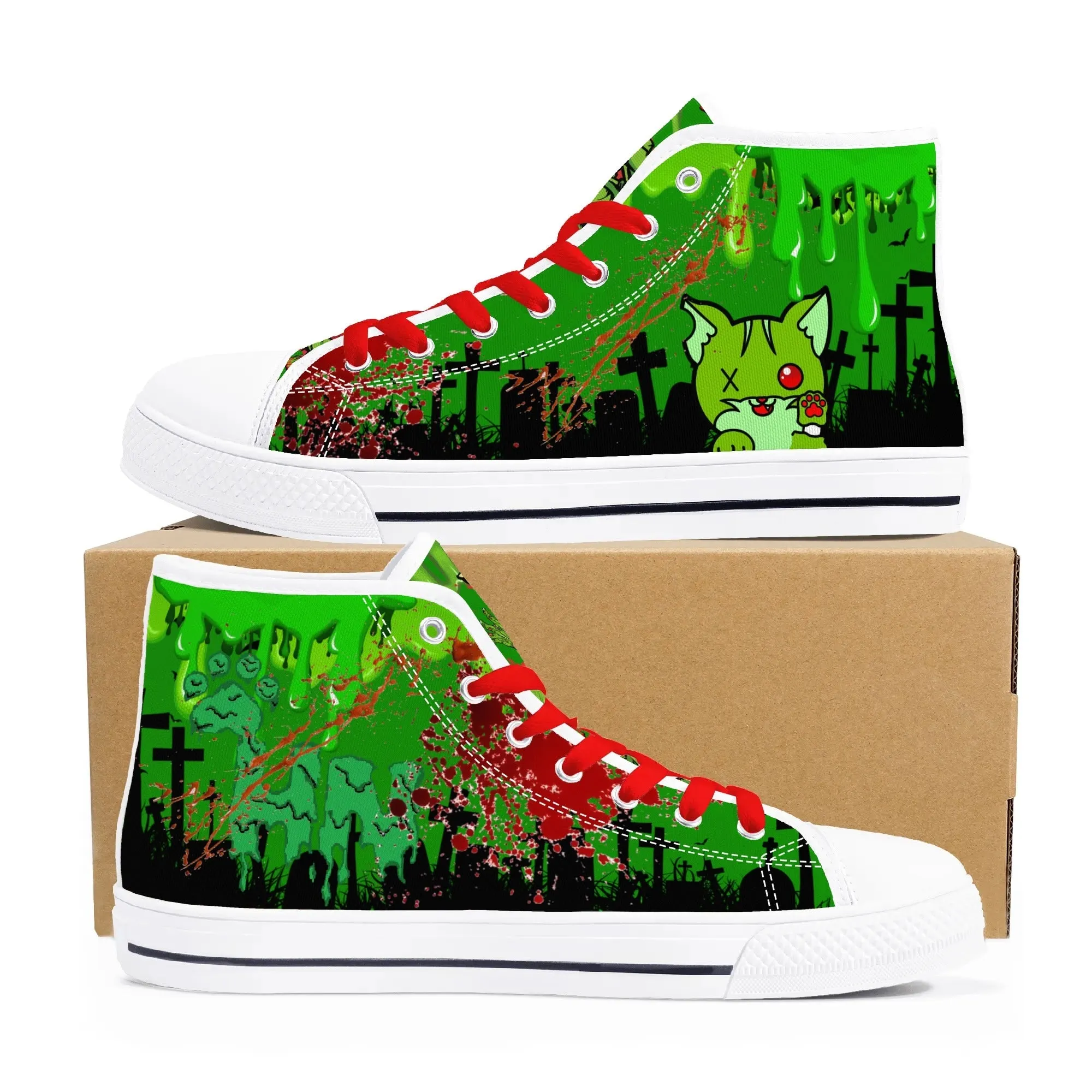 Zombified Womens High Top Canvas Shoes