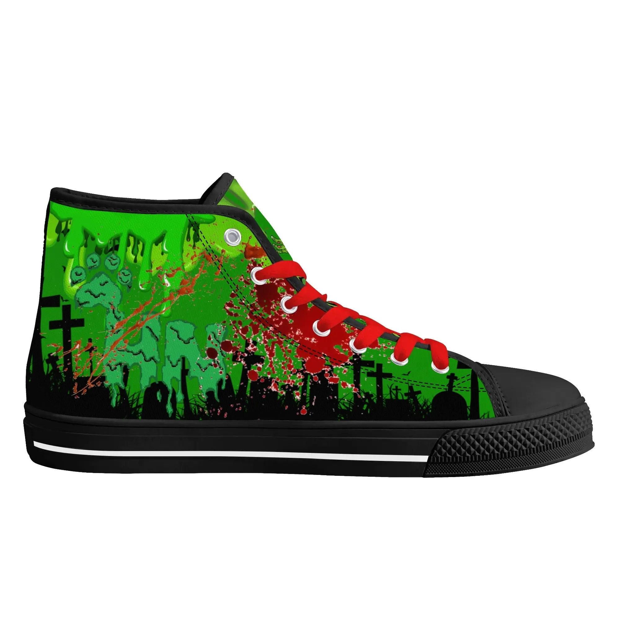 Zombified Womens High Top Canvas Shoes