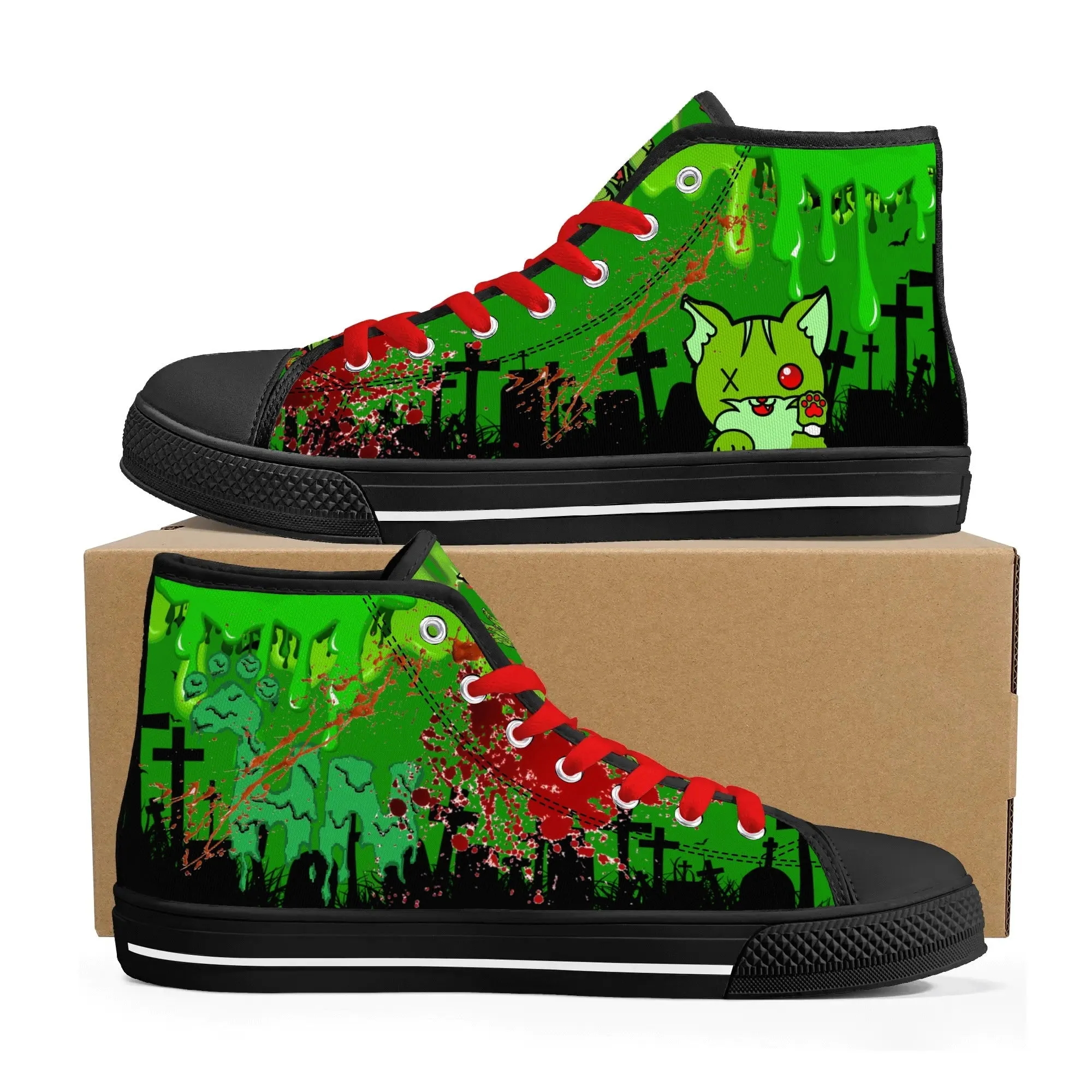 Zombified Womens High Top Canvas Shoes