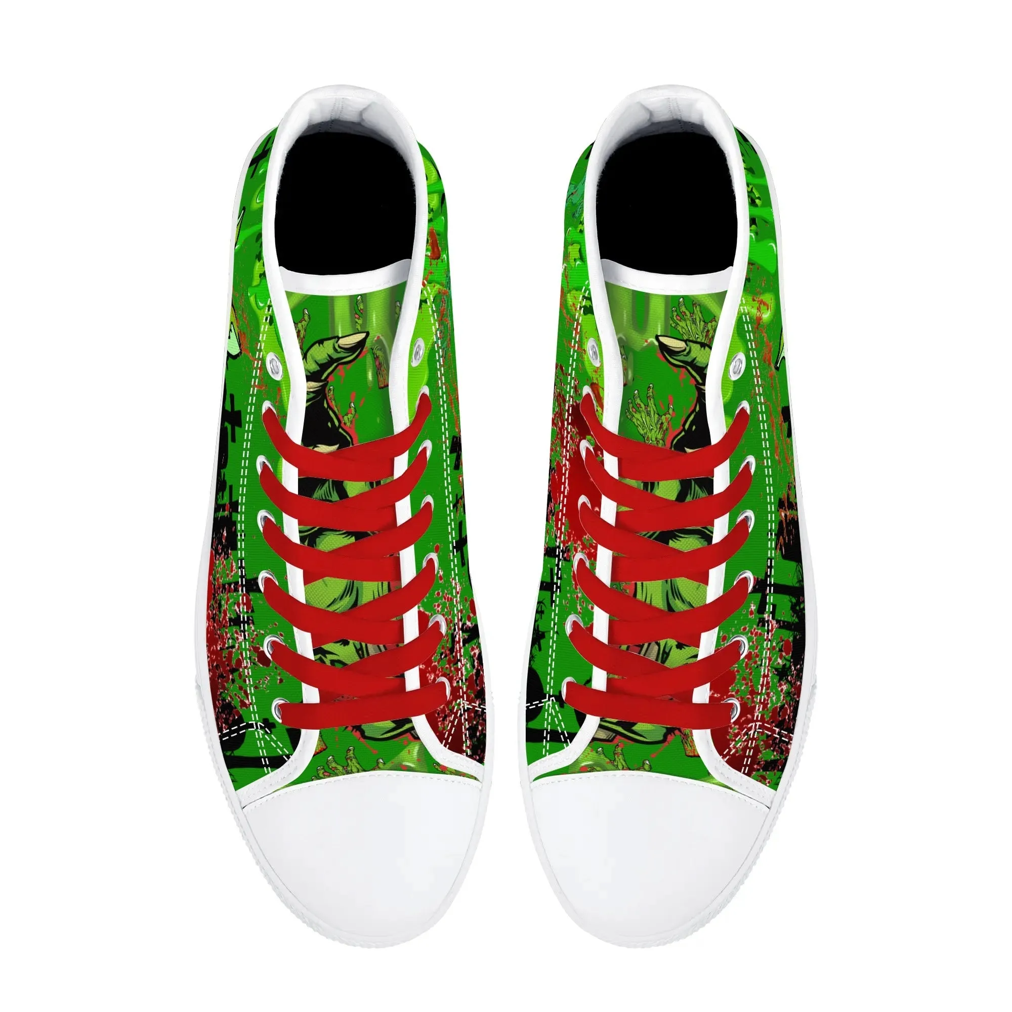 Zombified Womens High Top Canvas Shoes