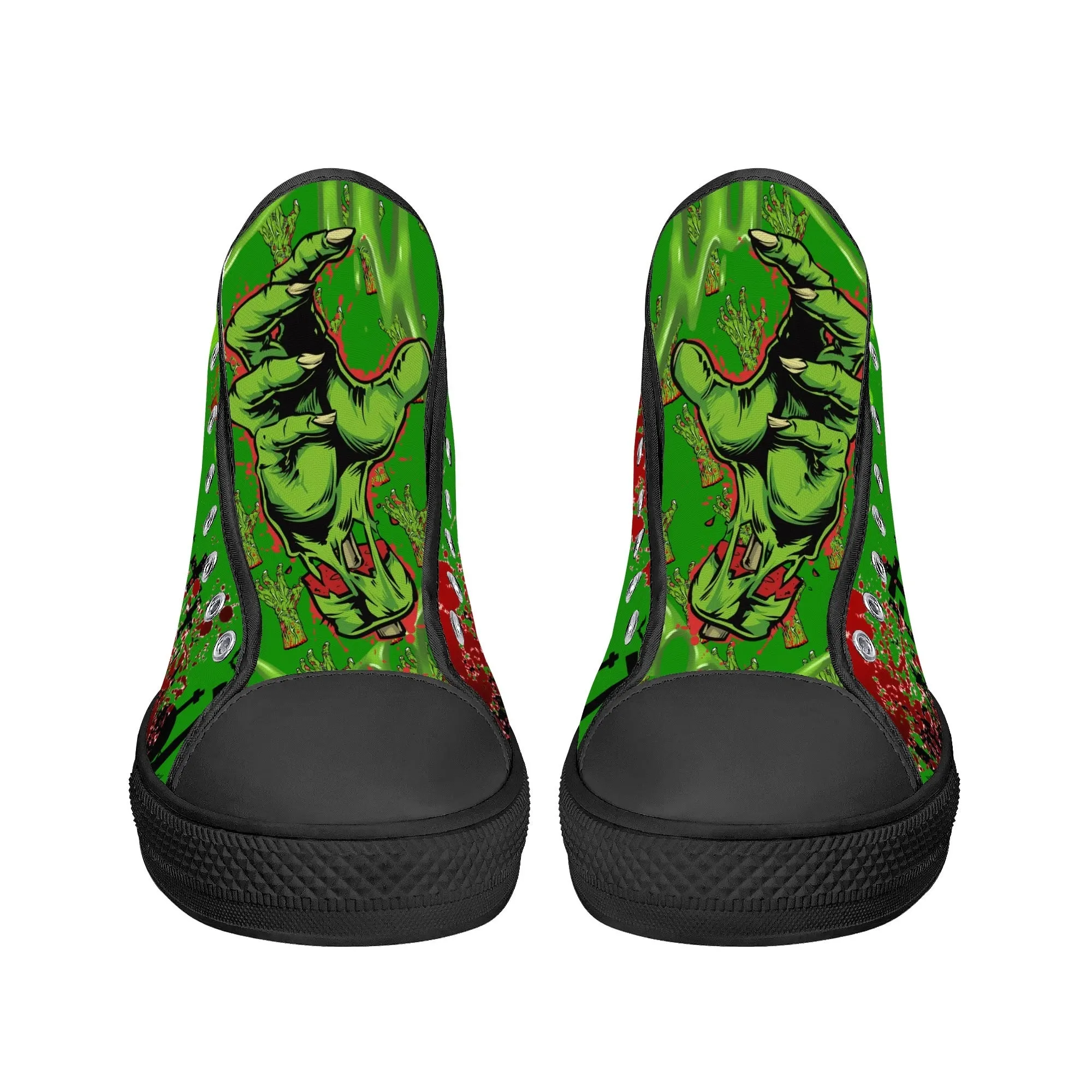 Zombified Womens High Top Canvas Shoes