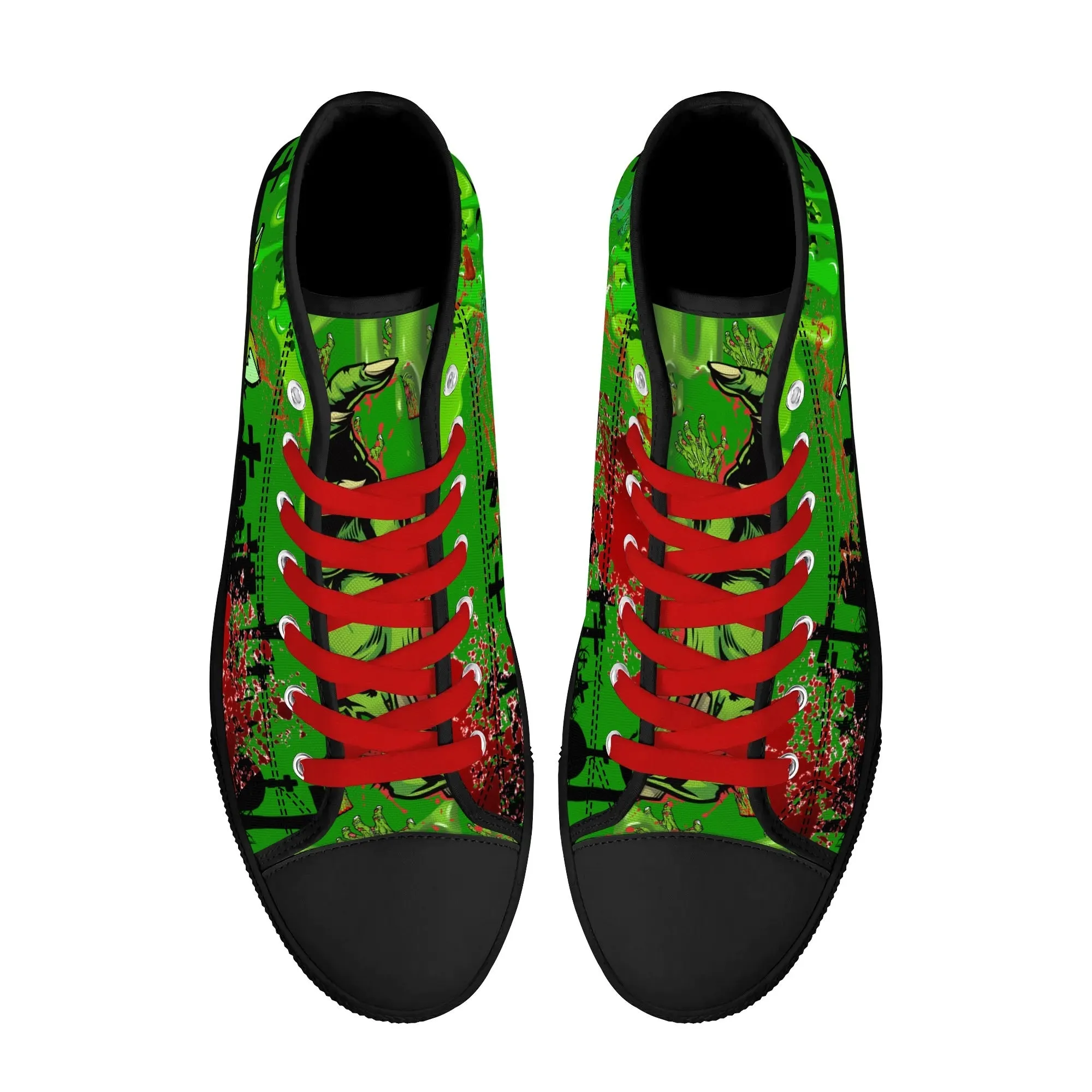 Zombified Womens High Top Canvas Shoes