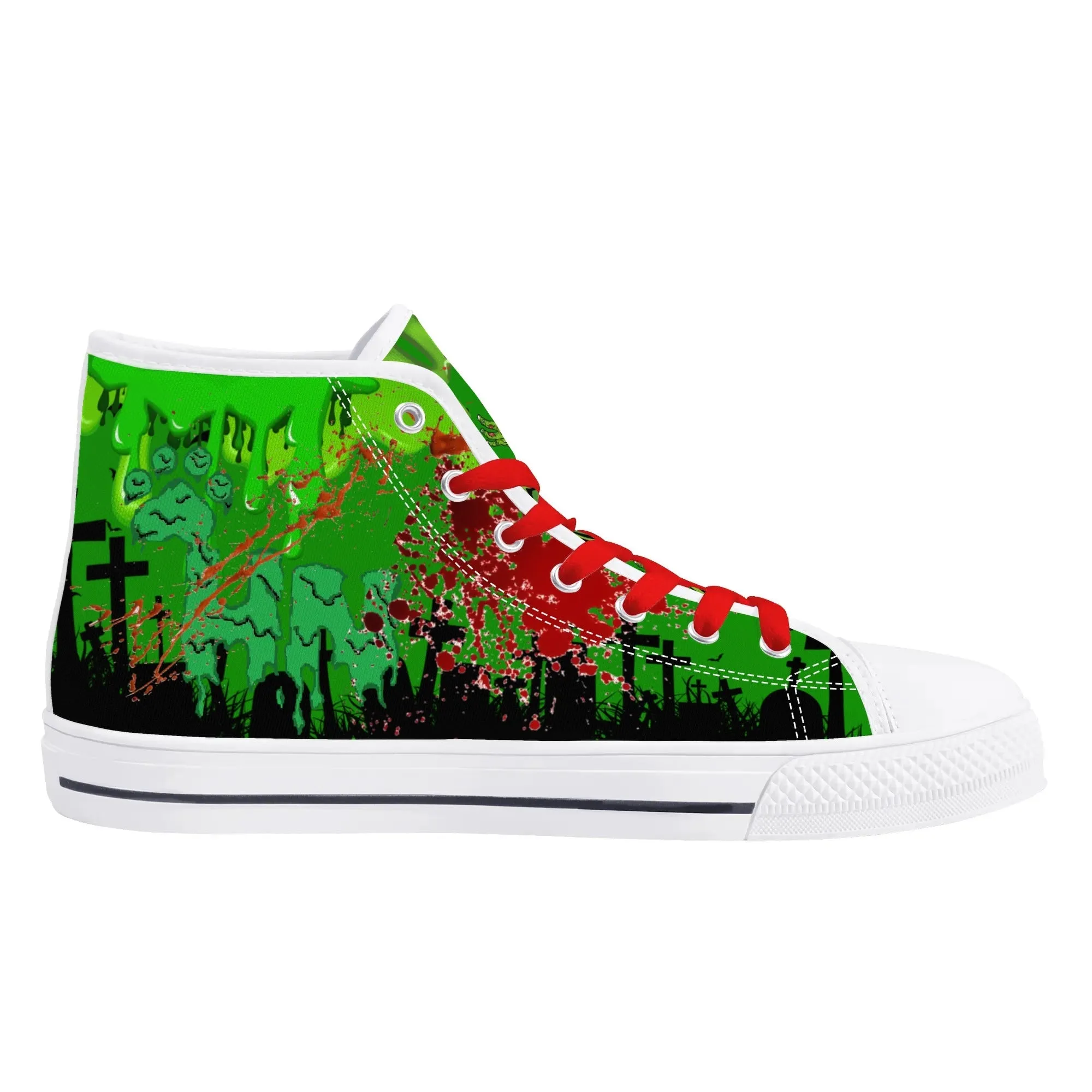 Zombified Womens High Top Canvas Shoes